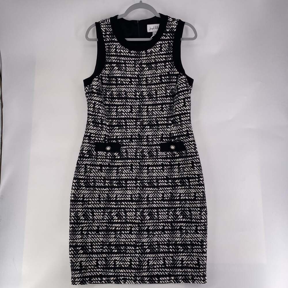 Joseph Ribkoff W’s Size U.S 12 Black / White Textured Lined Art To Wear Dress